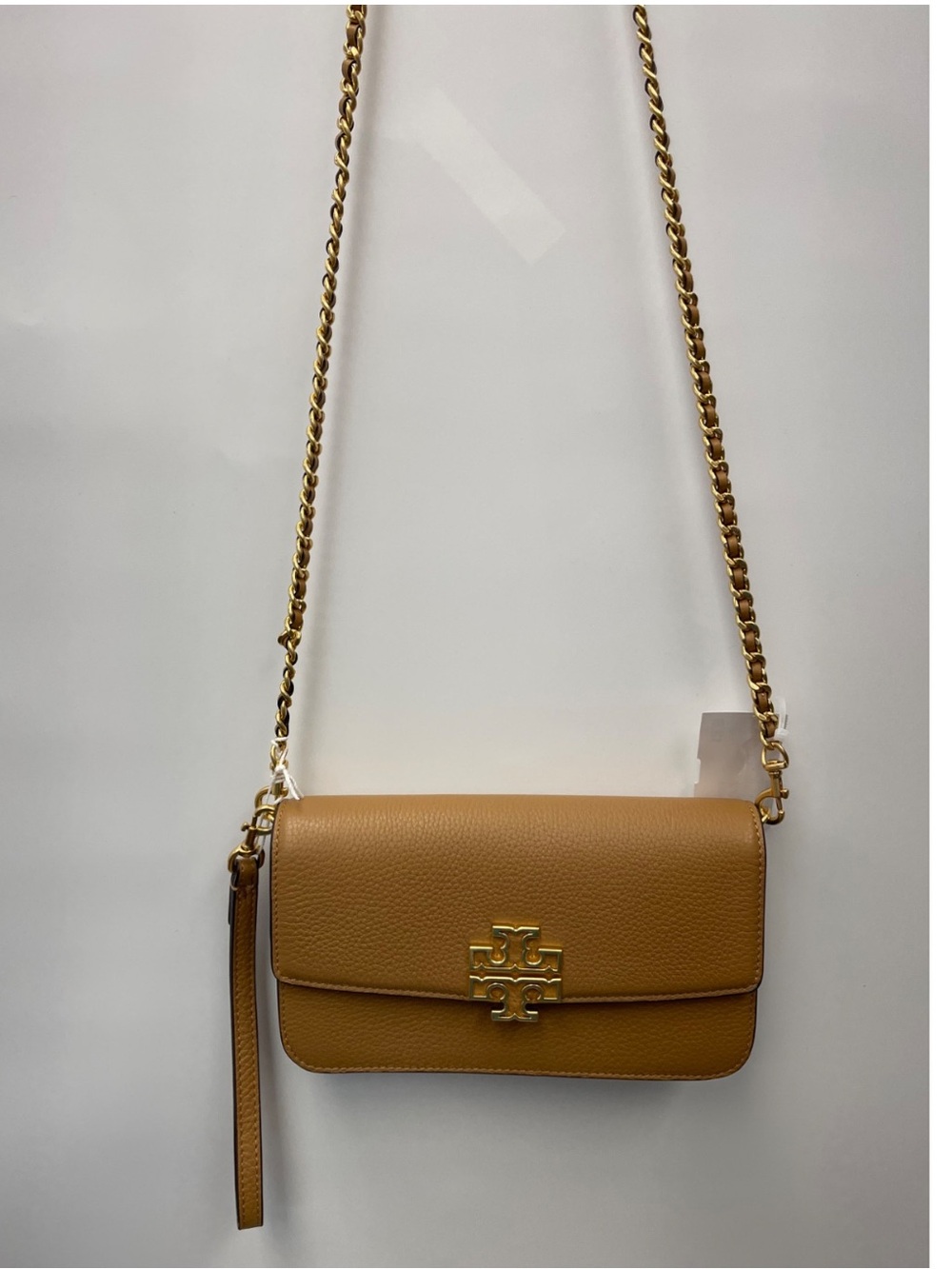 Tory Burch Britten Chain Wallet Women One Size Moose Brown Leather Crossbody Bag - Picture 2 of 3